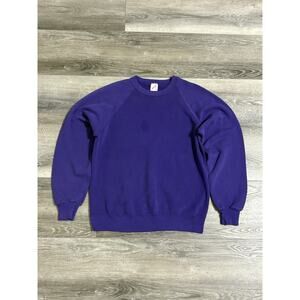 Vintage 90s Jerzees Purple Blank Crewneck Sweater Retro Lightweight - Mens Large